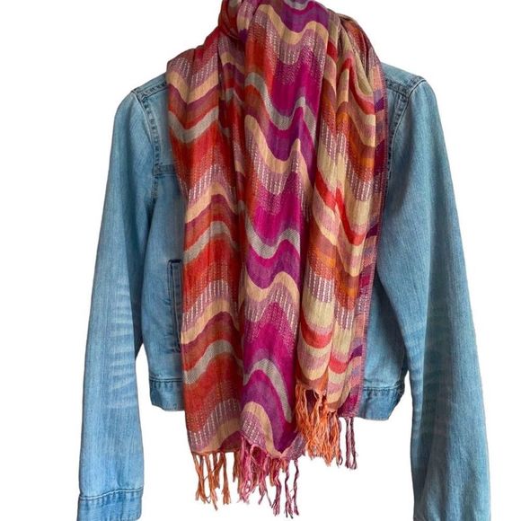 Vintage Chevron Print Pashmina - Bid Now = Discounted Shipping - Picture 12 of 12